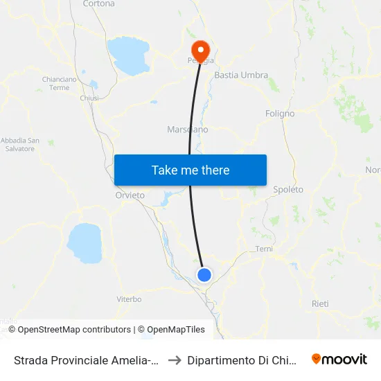 Strada Provinciale Amelia-Orte to Dipartimento Di Chimica map