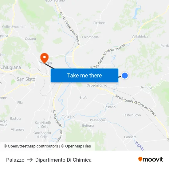 Palazzo to Dipartimento Di Chimica map