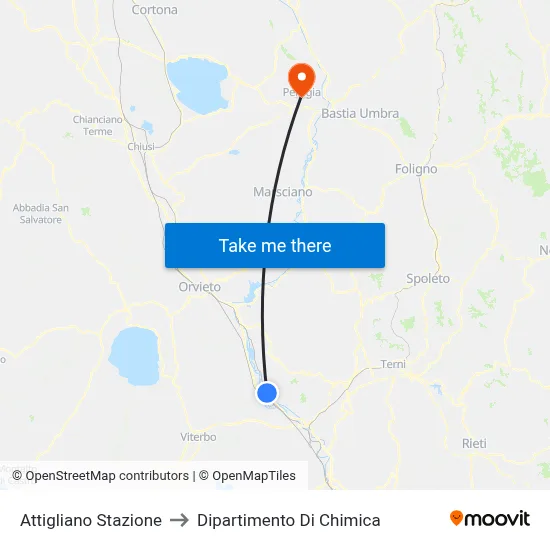 Attigliano Stazione to Dipartimento Di Chimica map