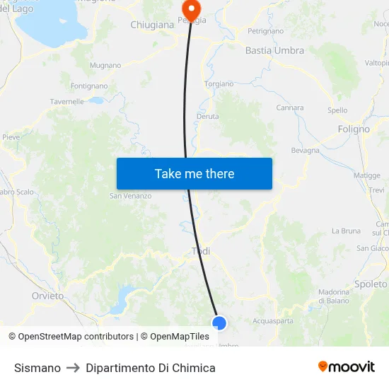 Sismano to Dipartimento Di Chimica map