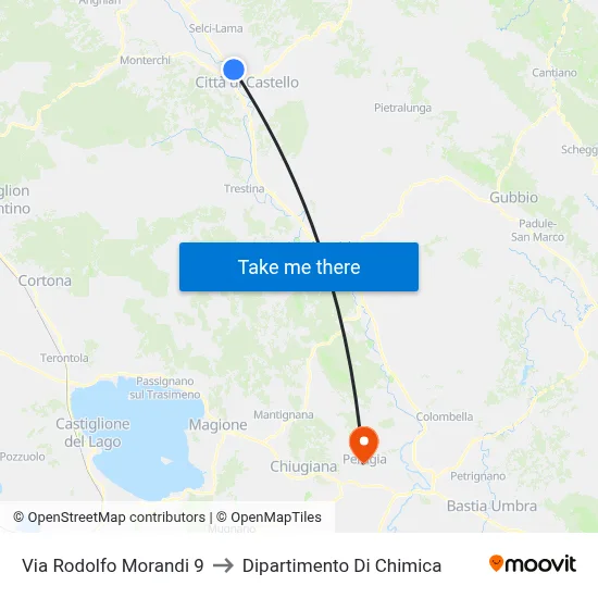 Via Rodolfo Morandi 9 to Dipartimento Di Chimica map