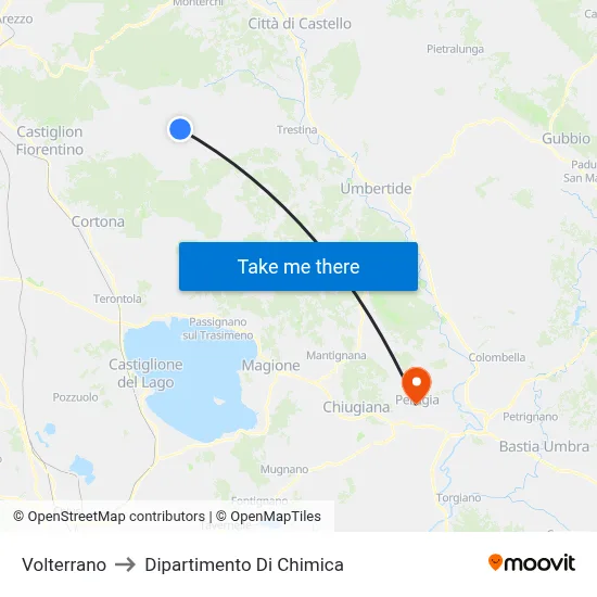 Volterrano to Dipartimento Di Chimica map