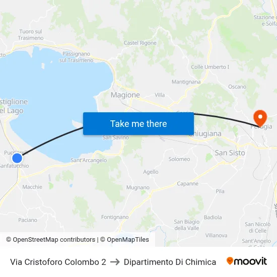 Via Cristoforo Colombo 2 to Dipartimento Di Chimica map