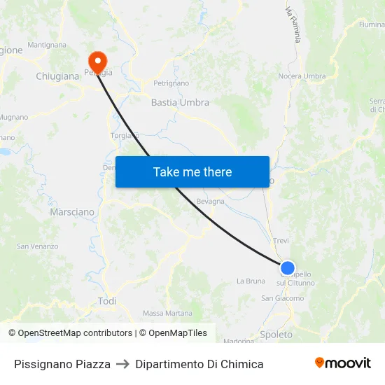 Pissignano Square to Chemistry Department map