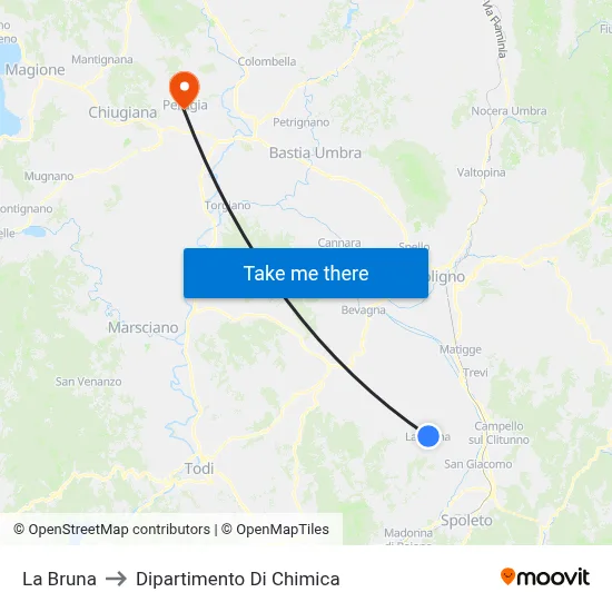 La Bruna to Dipartimento Di Chimica map