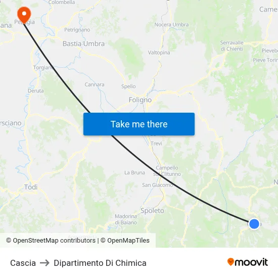 Cascia to Chemistry Department map