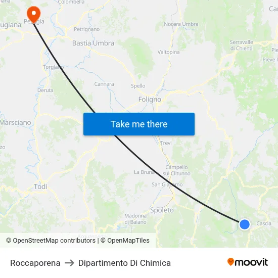 Roccaporena to Dipartimento Di Chimica map