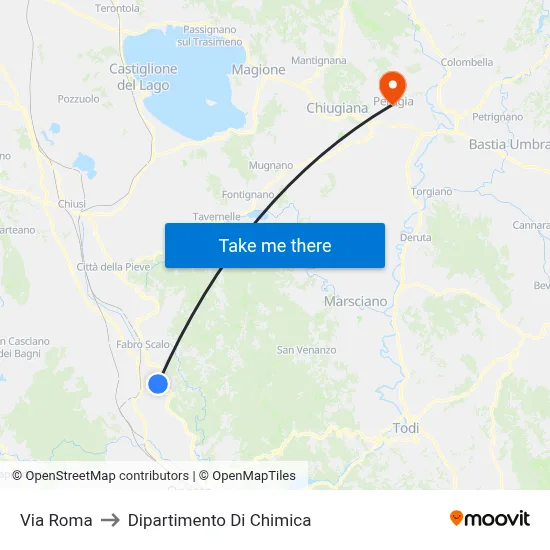 Via Roma to Chemistry Department map