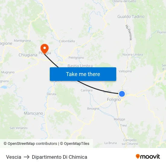 Vescia to Chemistry Department map