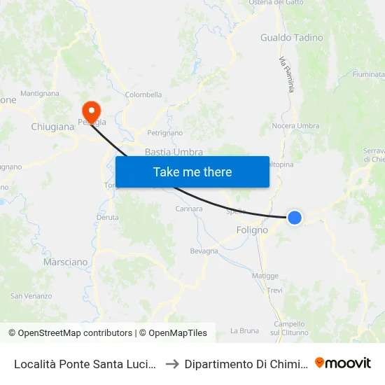 Santa Lucia Bridge Location 2 to Chemistry Department map
