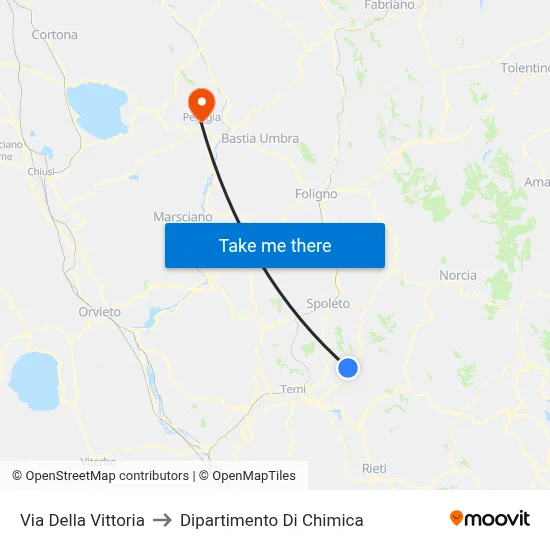 Victory Street to Chemistry Department map