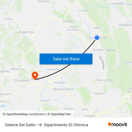 Osteria Del Gatto to Dipartimento Di Chimica map