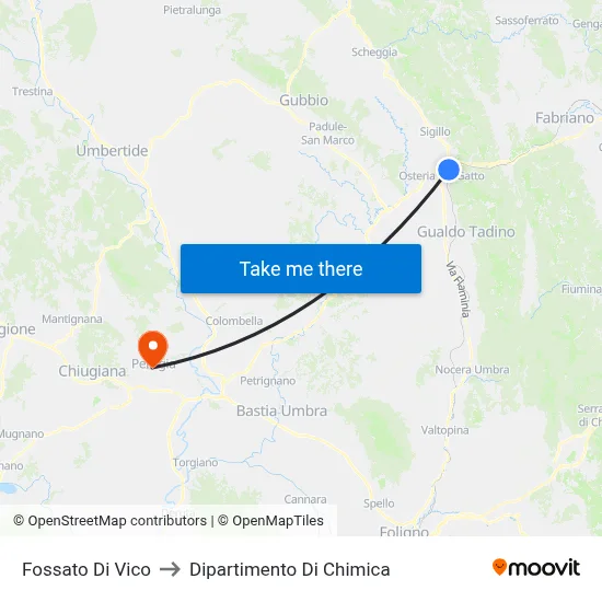Fossato Di Vico to Chemistry Department map