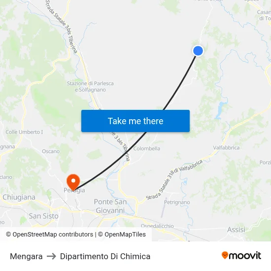 Mengara to Dipartimento Di Chimica map