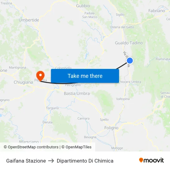 Gaifana Stazione to Dipartimento Di Chimica map