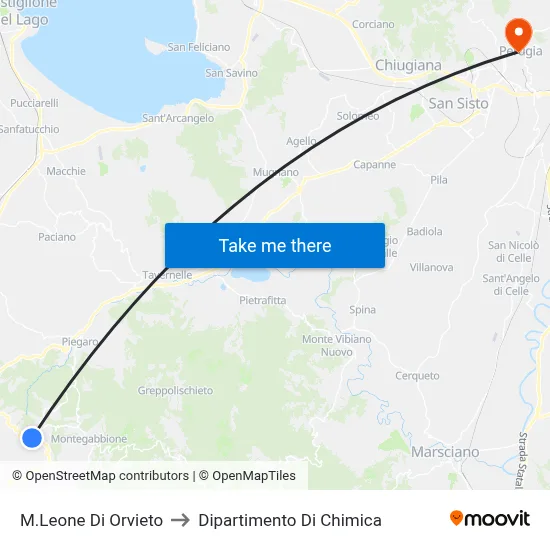 M.Leone Di Orvieto to Dipartimento Di Chimica map