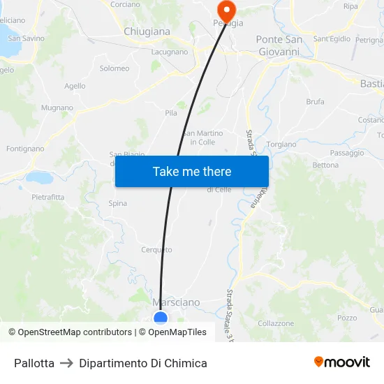 Pallotta to Chemistry Department map
