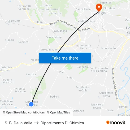 St. B. Della Valle to Chemistry Department map