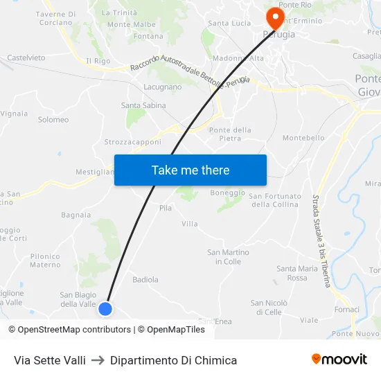 Seven Valleys Street to Chemistry Department map