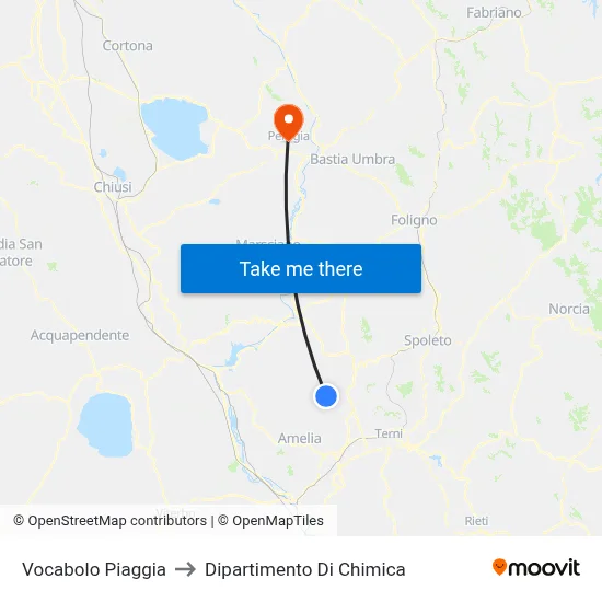 Piaggia Hamlet to Chemistry Department map