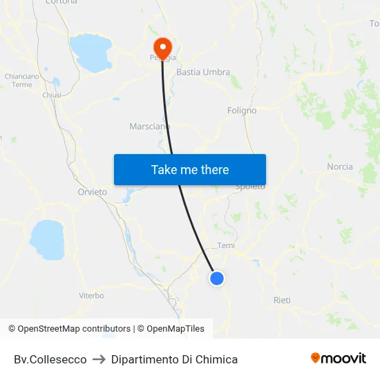 Bv.Collesecco to Dipartimento Di Chimica map
