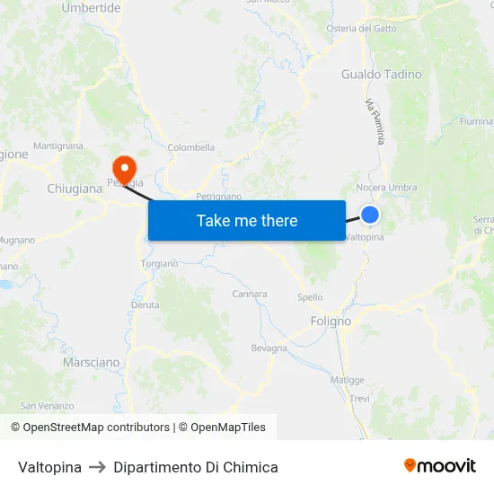Valtopina to Dipartimento Di Chimica map