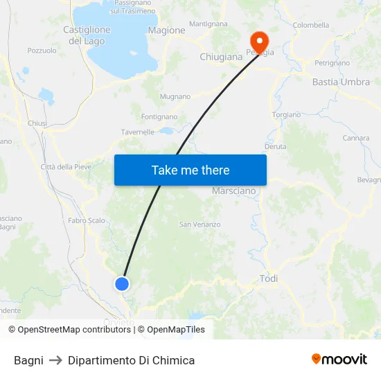 Baths to Chemistry Department map