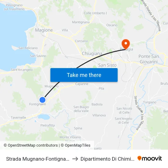 Strada Mugnano-Fontignano to Dipartimento Di Chimica map
