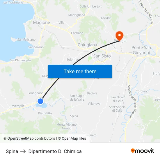 Spina to Dipartimento Di Chimica map