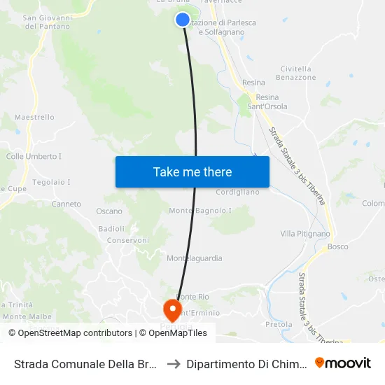 Strada Comunale Della Bruna to Dipartimento Di Chimica map