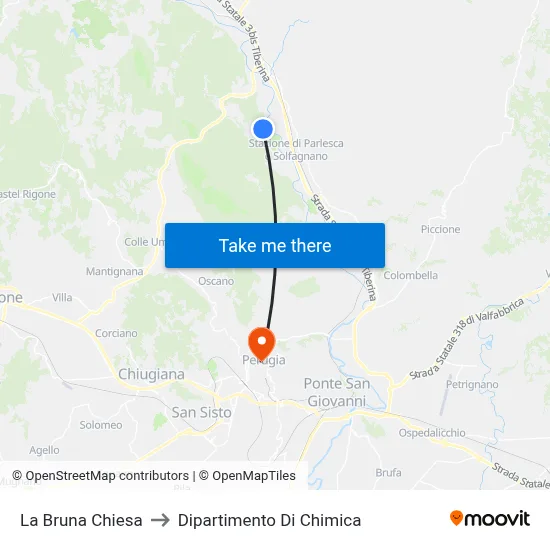 La Bruna Chiesa to Dipartimento Di Chimica map