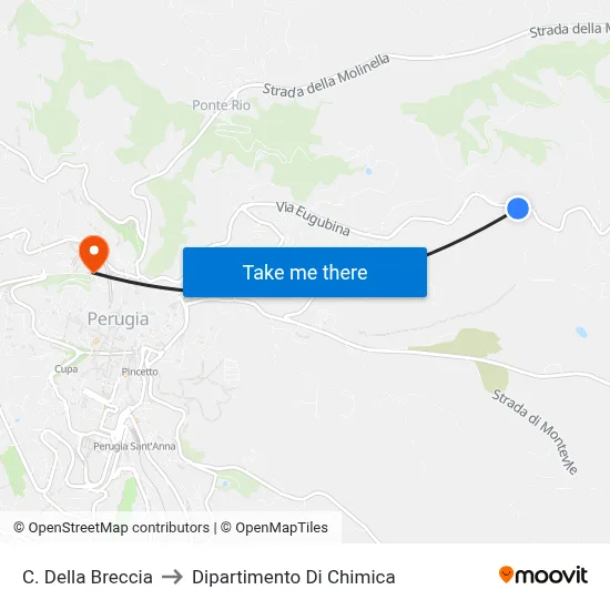 C. Della Breccia to Dipartimento Di Chimica map
