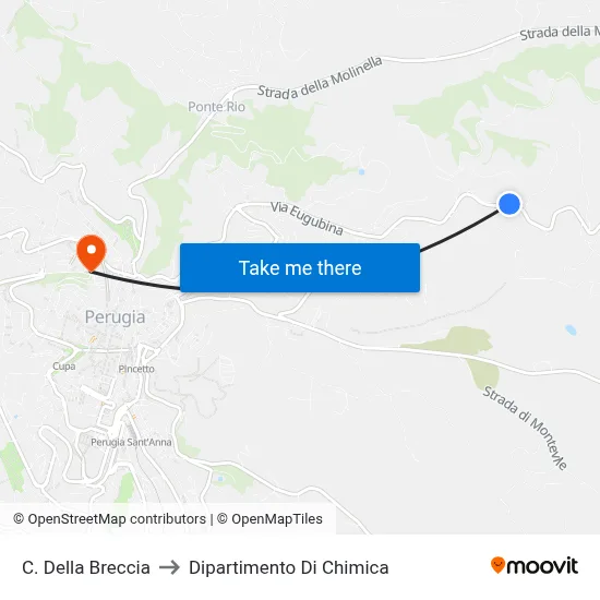C. Della Breccia to Dipartimento Di Chimica map