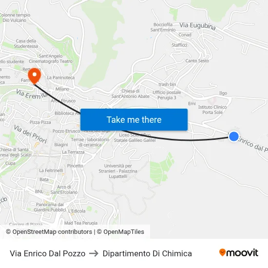 Enrico Dal Pozzo Street to Chemistry Department map