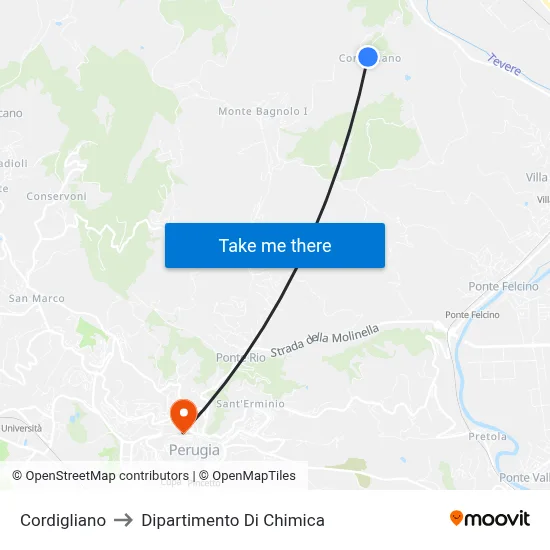 Cordigliano to Chemistry Department map
