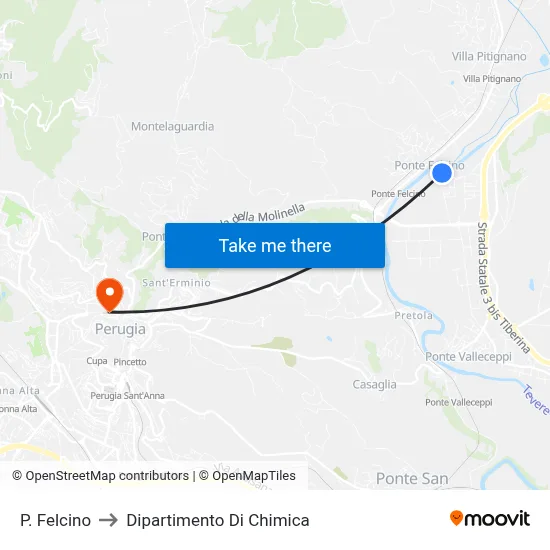 P. Felcino to Dipartimento Di Chimica map