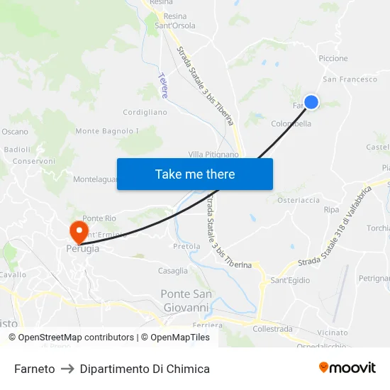 Farneto to Chemistry Department map