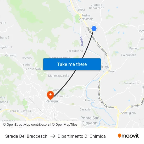 Strada Dei Bracceschi to Dipartimento Di Chimica map
