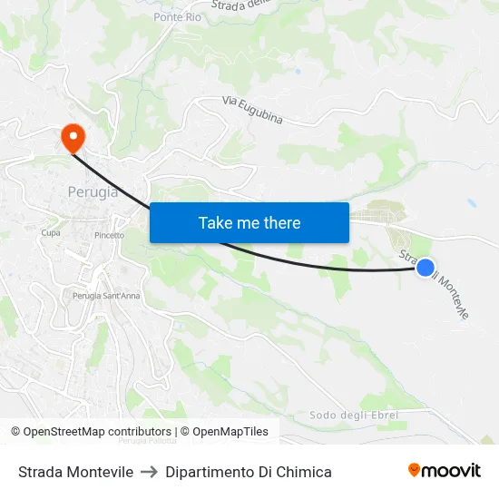 Montevile Road to Chemistry Department map