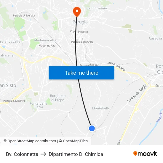 Colonnetta Junction to Chemistry Department map