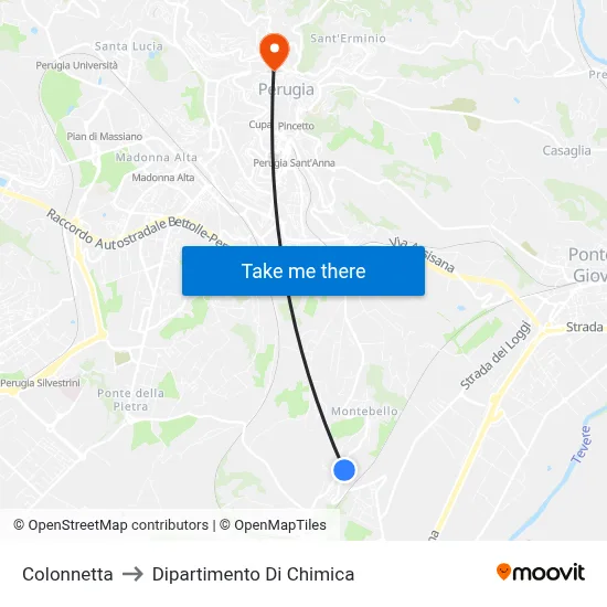 Colonnetta to Chemistry Department map