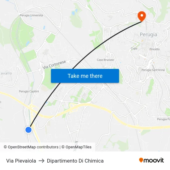 Via Pievaiola to Chemistry Department map