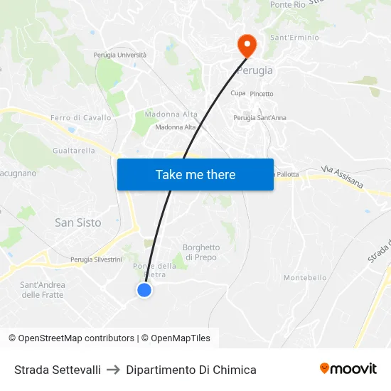 Strada Settevalli to Dipartimento Di Chimica map