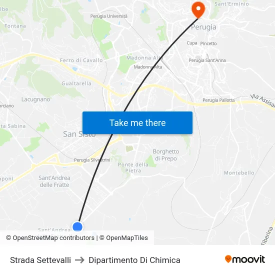 Strada Settevalli to Dipartimento Di Chimica map