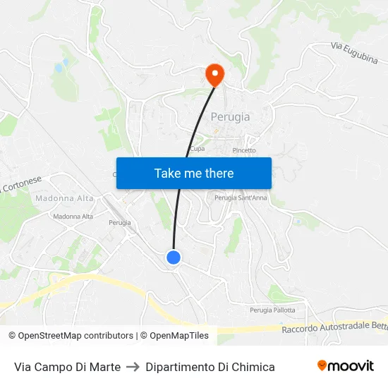Via Campo Di Marte to Chemistry Department map