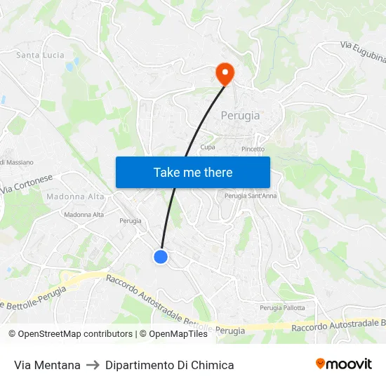 Mentana Street to Chemistry Department map