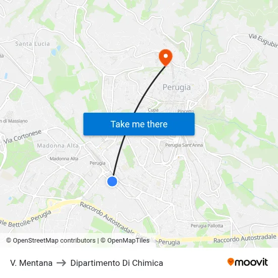 Via Mentana to Chemistry Department map