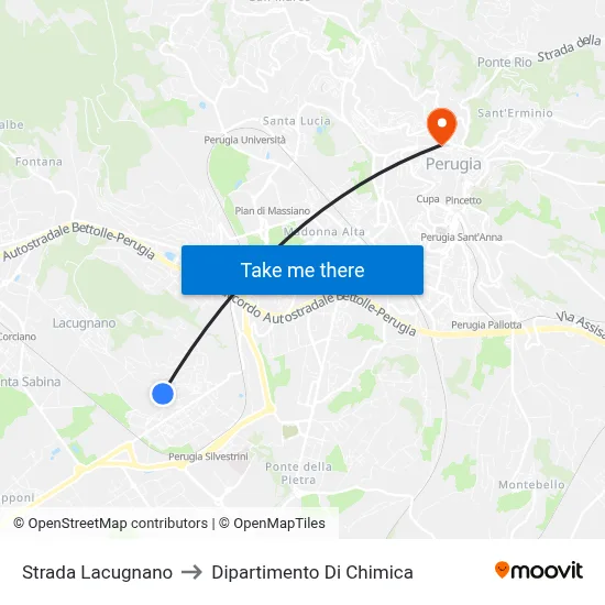 Lacugnano Street to Chemistry Department map