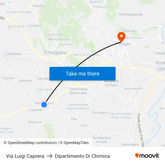 Via Luigi Caprera to Dipartimento Di Chimica map