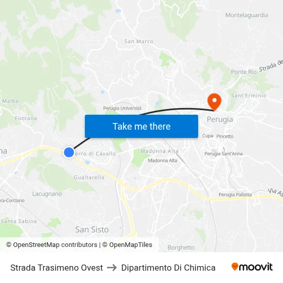 West Trasimeno Road to Chemistry Department map